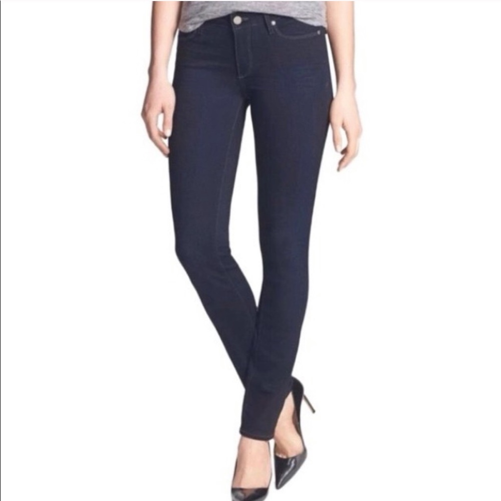 PAIGE Skyline Skinny Mid Rise Jeans In Twilight